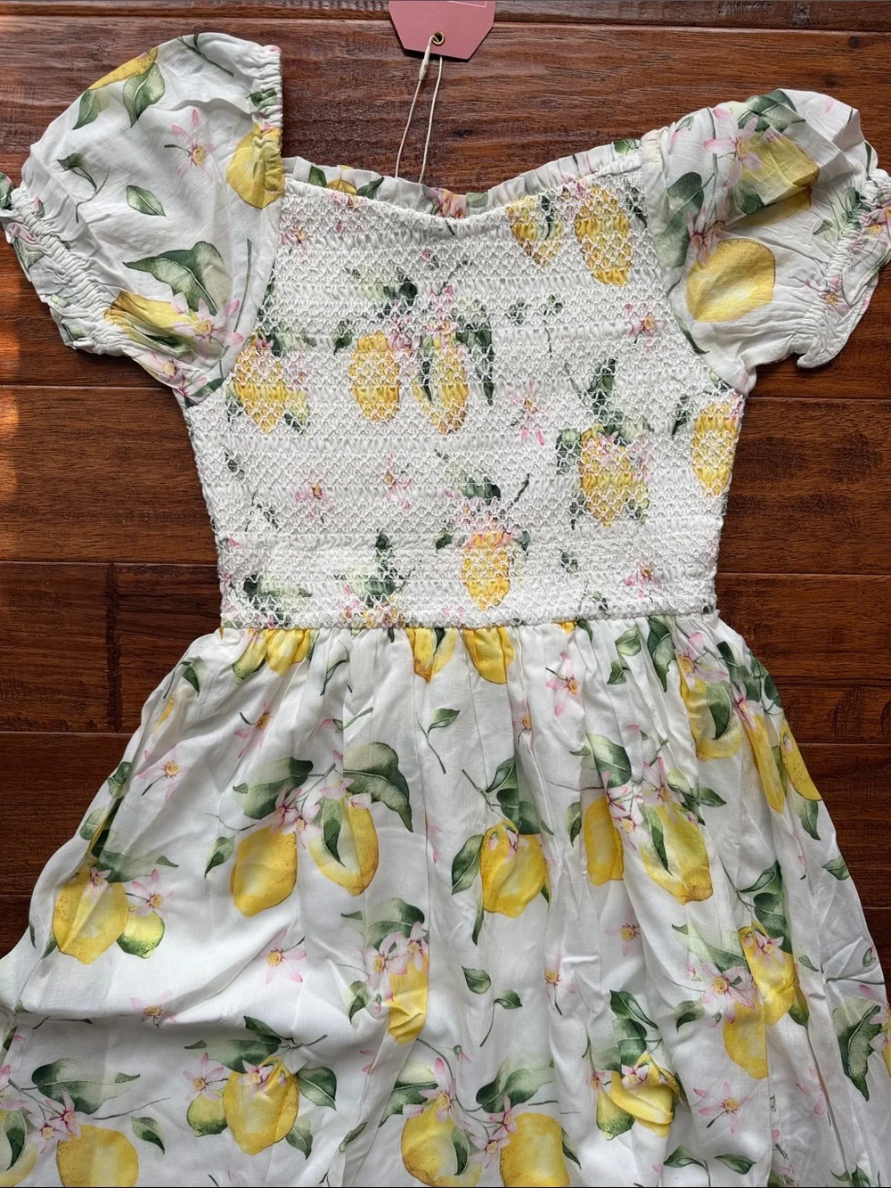NWT Ivy City Co Lemon Smocked Ruffles Summer Country Size  11 - 12